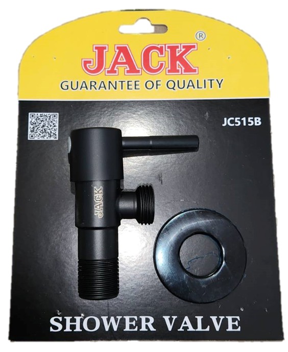ก๊อกฝักบัวสแตนเลสวาล์วทองเหลือง JC515B (สีดำ)