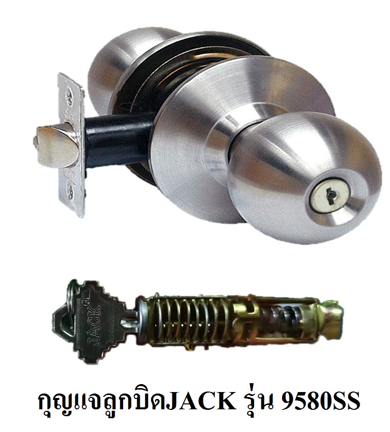 ลูกบิดจานใหญ่ รุ่นใหม่ สีสแตนเลสด้าน ทรงกลม รหัส 9580SS